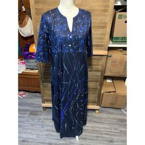 NWT Maxi Dress 3/4 Sleeve Size Medium Blue